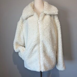 Women's Cream Sherpa Teddy Jacket